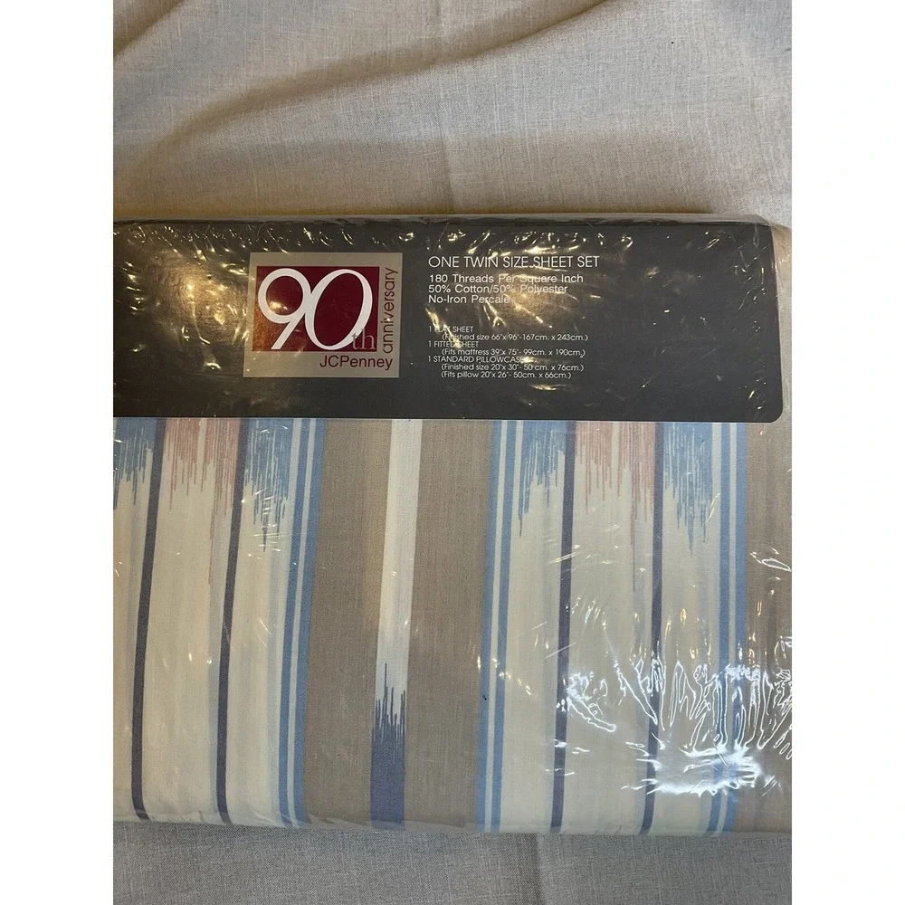 JCPenney Twin Sheet Set 90th Anniversary ‎ Non Iron Southwest Design 1992
